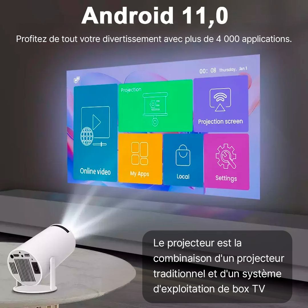 VideoProjecteur UltraImage 4K (Compatible iPhone & Android)