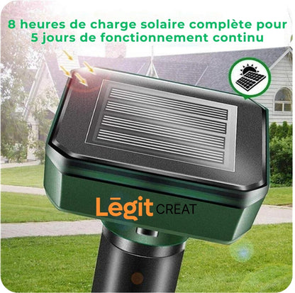 Anti-Nuisibles Ultrasonique Solaire – Protection 24h/24, même sous la pluie !