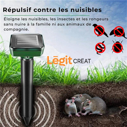 Anti-Nuisibles Ultrasonique Solaire – Protection 24h/24, même sous la pluie !
