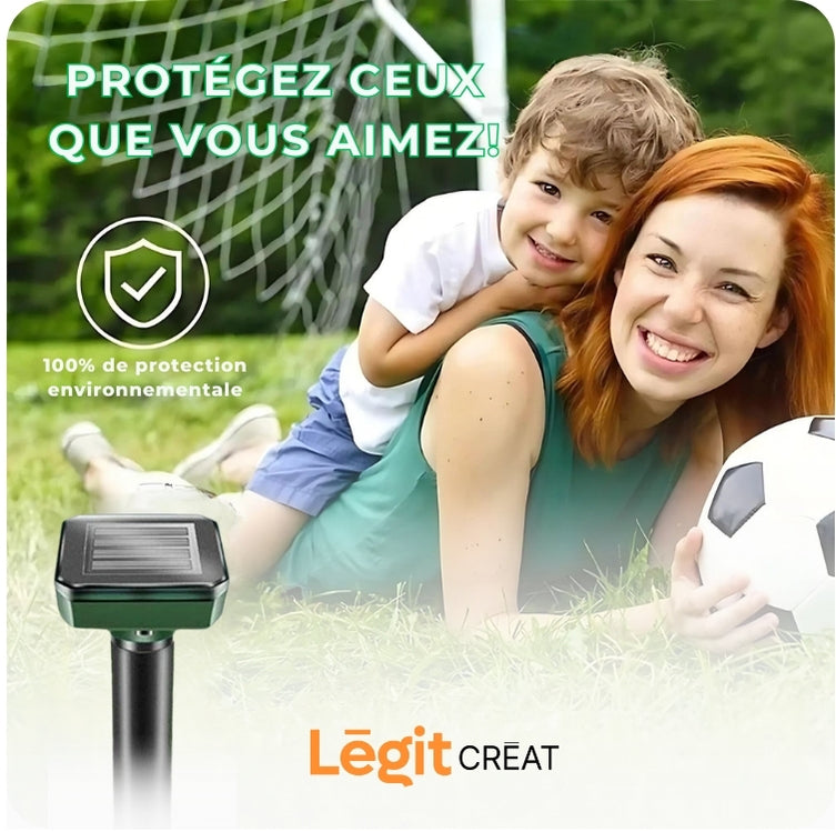 Anti-Nuisibles Ultrasonique Solaire – Protection 24h/24, même sous la pluie !